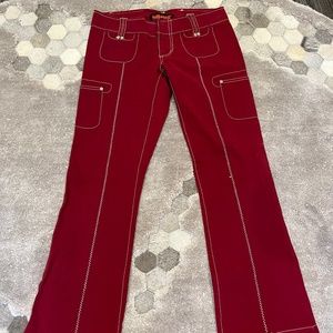 Vintage 90s, Y2K, 2000s Dollhouse Red Flare Bottom Low Rise Size 4